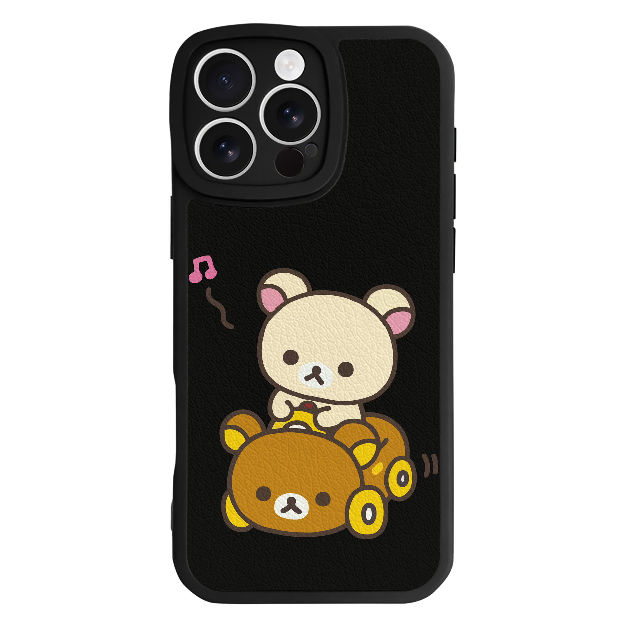 （画像用） リラックマ リラックマ キイロイトリ Rilakkuma Korilakkuma Kiiroitori 【iPhone 16シリーズ対応】シリコンスマホケース（レザー調） 材質：シリコン